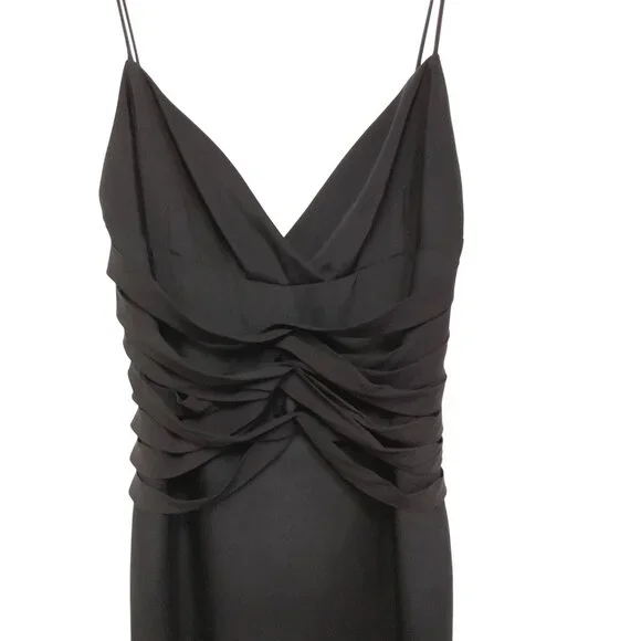 Rag & Bone Black Silk Dress Size 4 With Spaghetti Straps Wrap Accent - Picture 5 of 7